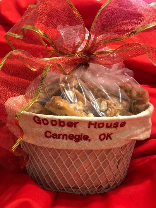 Goober House gift baskets filled with any variety of peanuts or candy.  It is a 3 lb basket of your favorite nuts or candy that is sure to please.  
